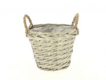 Cache Pot Osier D18,5 H17,5 Gris