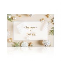 Carte Voeux Fleur de Fleur \ Joyeuses Fêtes\  ( x 10 )