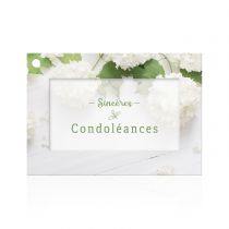 Carte Voeux Fleur de Fleur \ Sincères Condoléances\  ( x 10 )