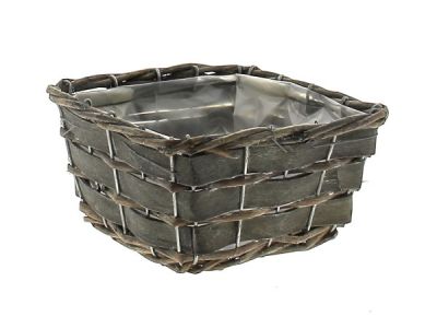 Corbeille Osier Ronde D36 H13 Gris