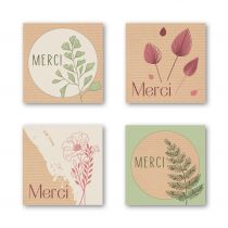 Etiquettes Voeux Quatro \ Merci\  ( 4 x 125 )