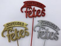 Pic \ Joyeuses Fêtes\  9,5x7 H25 cm Ass ( x 12 )