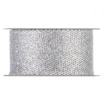 Ruban Glitter Mesh 38mm x 15m Argent