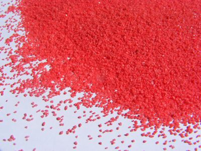 Lot de 800 gr de Sable décoratif coloré Rouge, de 0,60mm à 1mm, pour Déco