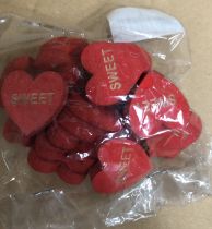 Sachet Coeur 3cm Rouge ( x 24 )