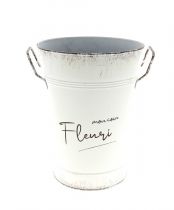 Vase Zinc \ Mon Coin Fleuri\  D18 H25 Blanc