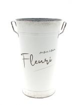 Vase Zinc \ Mon Coin Fleuri\  D20 H33 Blanc